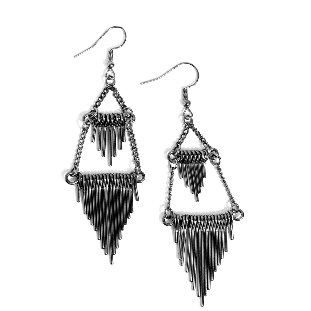 🆕Paparazzi Jewelry Earrings*🖤*Greco Grotto-Black-~Free Gift~